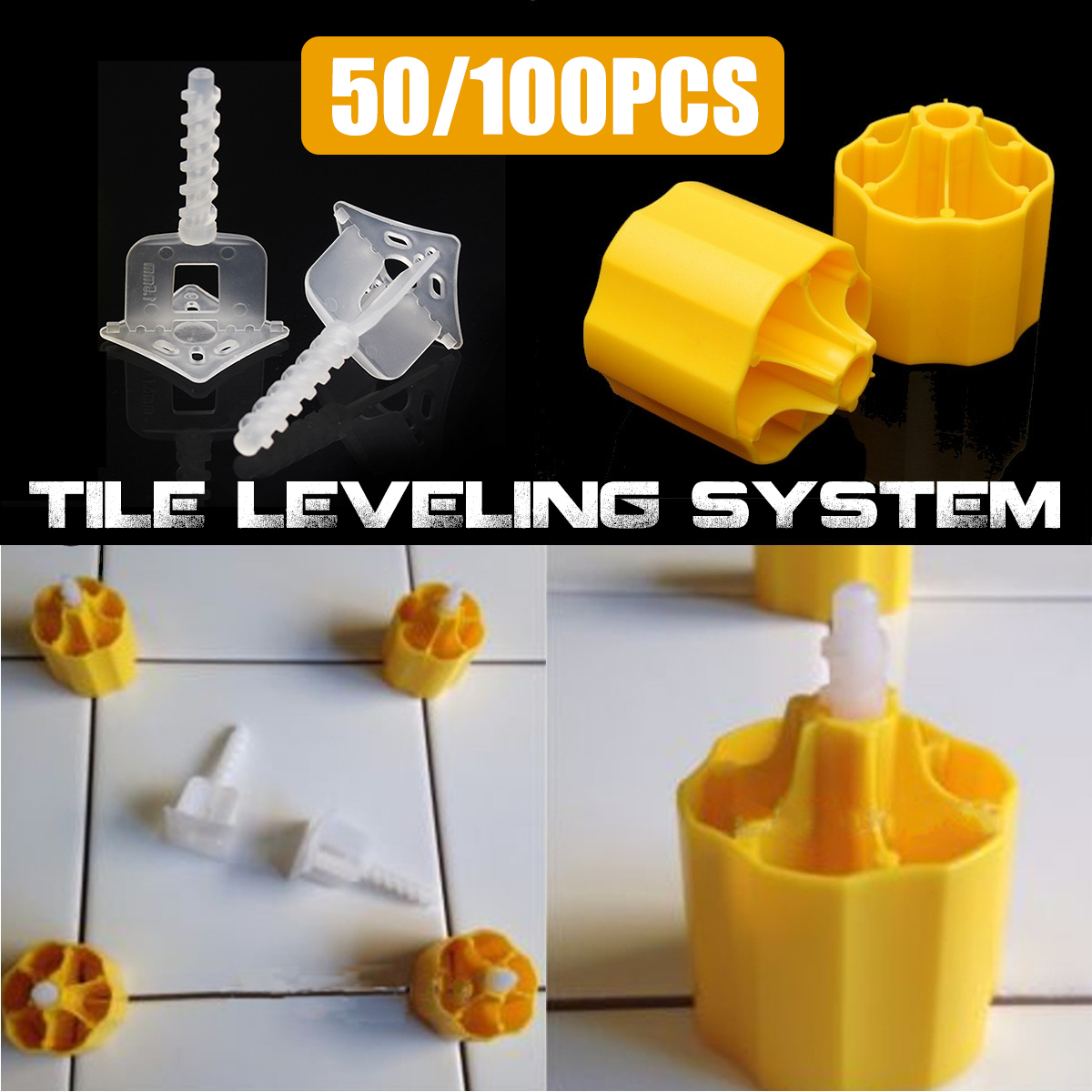 100Pcs-Reusable-Tile-Leveling-System-Levelers-Caps-Spacers-Wall-Floors-Tools-1844043-1