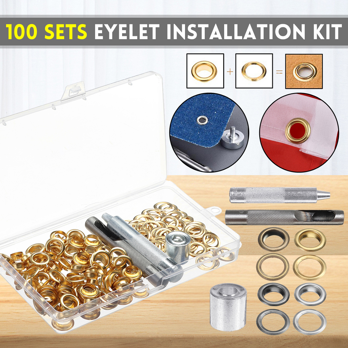 100pcsSet-10mm-Eyelet-with-Washer-Installation-Tools-Leather-Rivet-Buckle-Deco-1808472-2