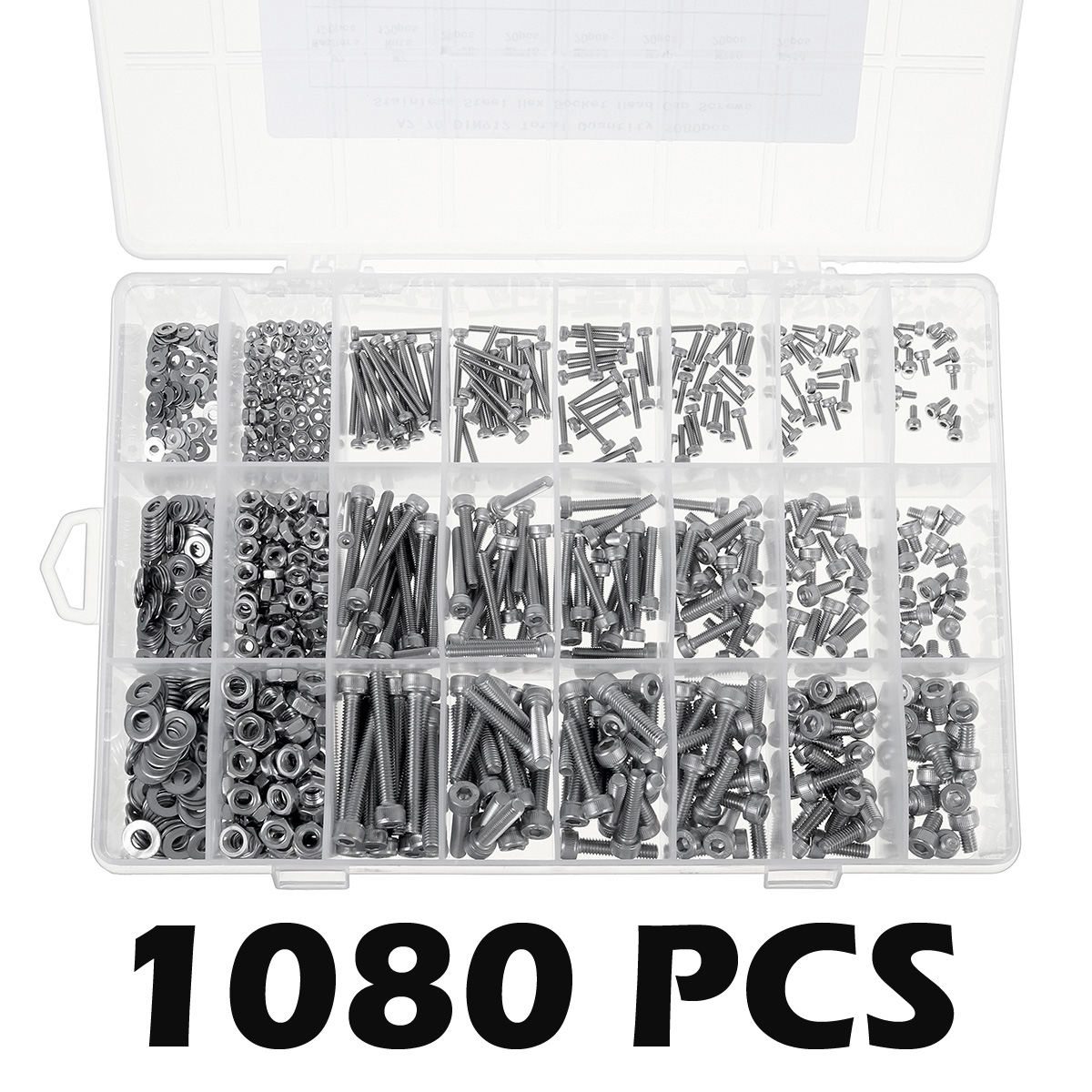 1080PCS500PCS-Stainless-Steel-Screw-Socket-Nut-Round-Head-M2-M3-M4-M5-Kit-Set-1722526-3