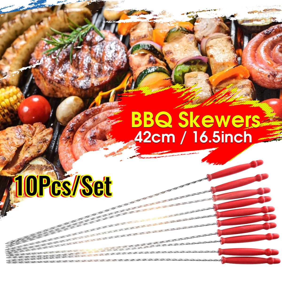 10PcsSet-Barbecue-Skewers-Party-BBQ-Kebab-Meat-Stick-Grilling-Picnic-165quot-Long-1758248-1