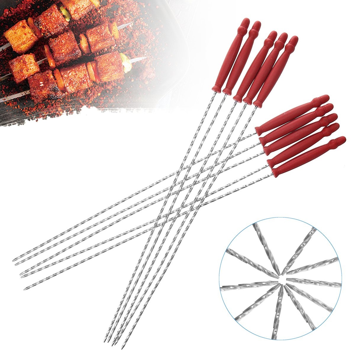 10PcsSet-Barbecue-Skewers-Party-BBQ-Kebab-Meat-Stick-Grilling-Picnic-165quot-Long-1758248-2