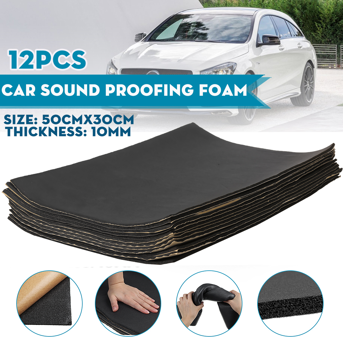 12Pcs-3mm-Sound-Proofing-Foam-Deadening-Insulation-Cotton-50x30cm-for-Car-SUV-1736475-2