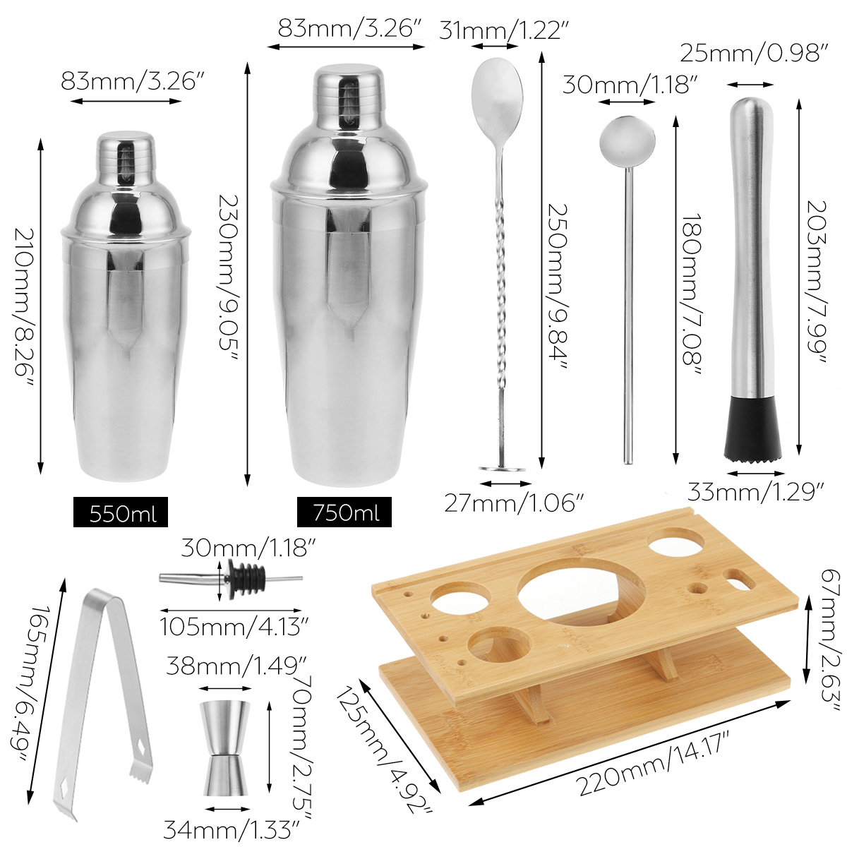 14Pcs-Stainless-Steel-Cocktail-Shaker-Set-Bar-Mixer-Drink-Bartender-Tool-Home-1728110-12