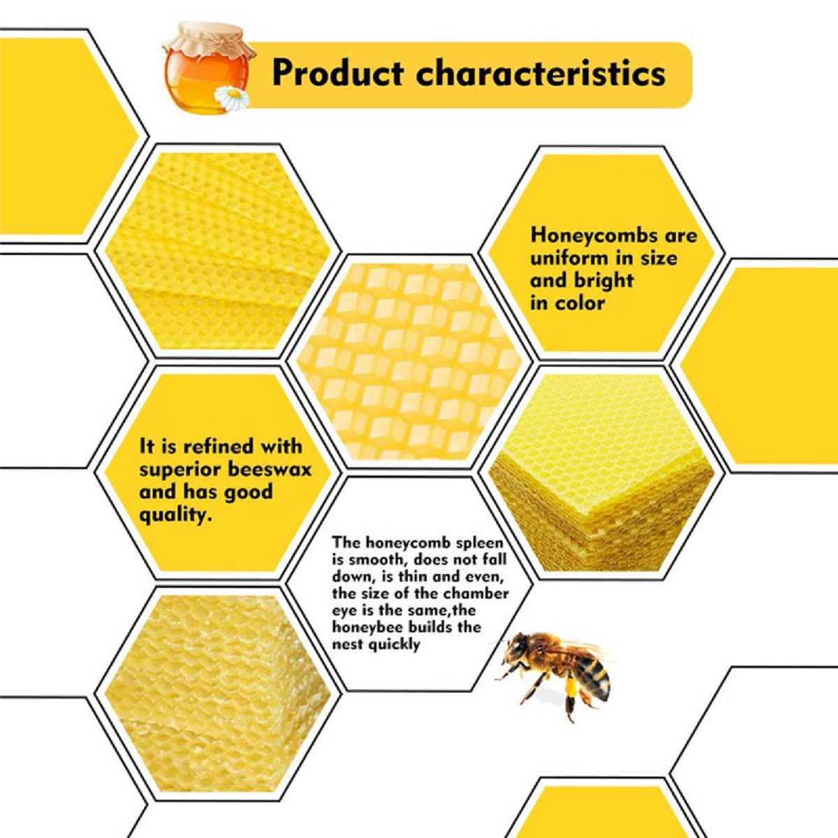 30Pcs-Beehive-Brood-Box-Wired-Wax-Foundation-Honeycomb-Sheets-Beekeeping-Tools-1724908-3