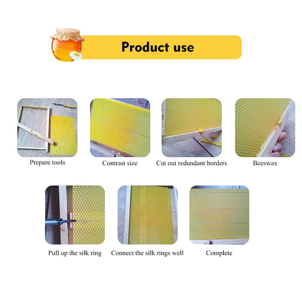 30Pcs-Beehive-Brood-Box-Wired-Wax-Foundation-Honeycomb-Sheets-Beekeeping-Tools-1724908-4