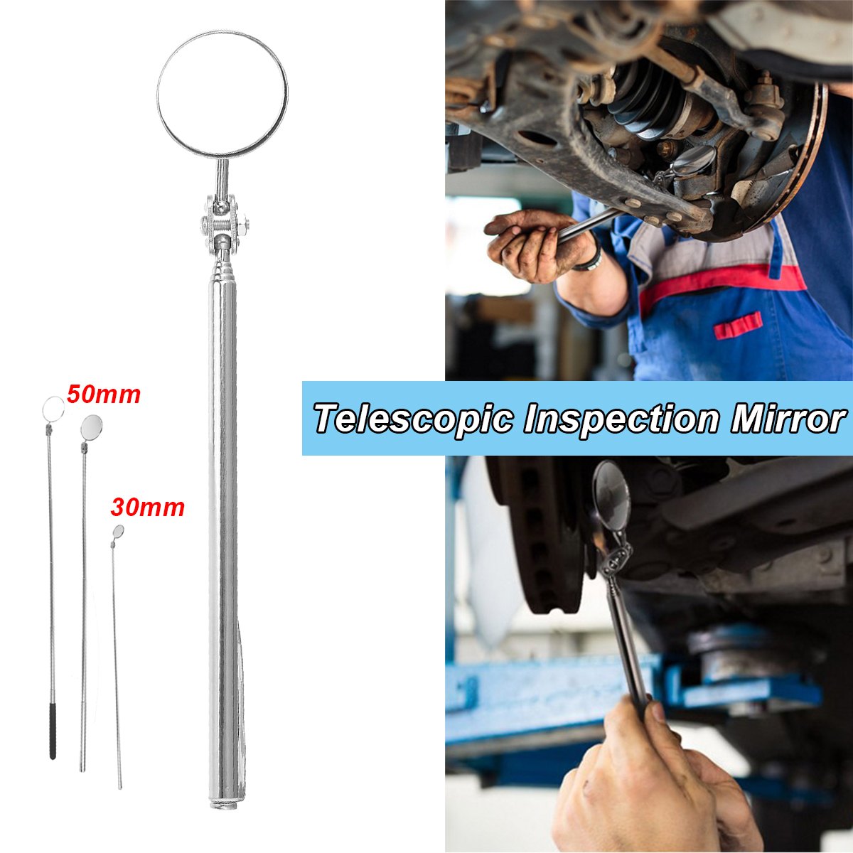 30mm50mm-Diameter-Telescopic-Folding-Inspection-Mirror-Car-Welding-Repair-Rotation-Head-Reflector-1726676-1