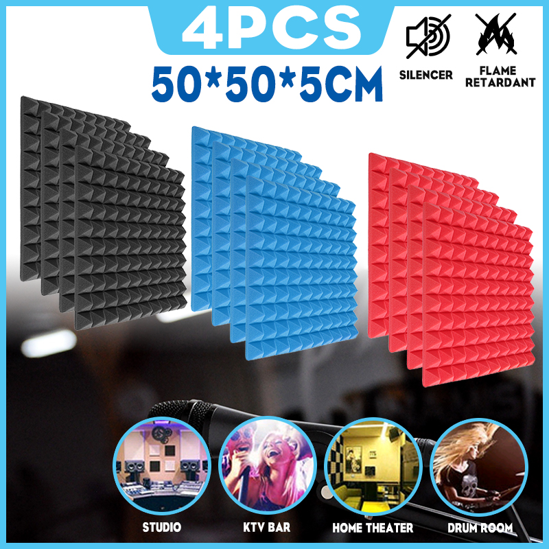 4Pcs-50x50x5cm-Soundproofing-Foam-Acoustic-Wall-Panels-Studio-Soundproof-Foam-1787873-1