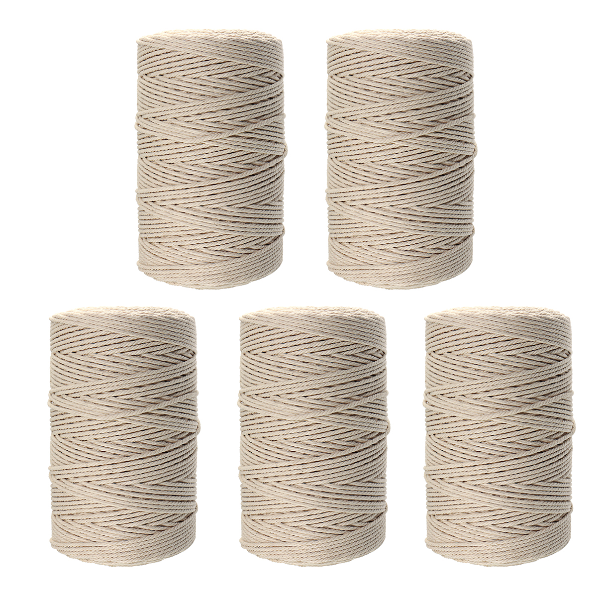 5Pcs-200Mx3mm-Natural-Beige-Cotton-Twisted-Cord-Rope-Braided-Wire-DIY-Craft-Macrame-String-1396554-2
