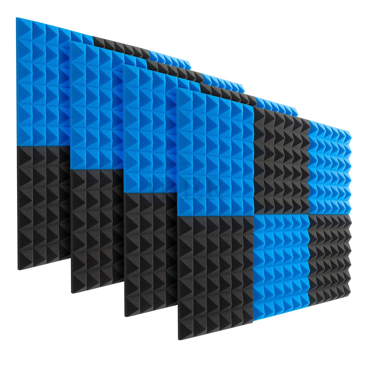 6Pcs-Acoustic-Foams-Studio-Soundproofing-Wedges-Tiles-Black--Blue-12x12x2inch-1749892-11