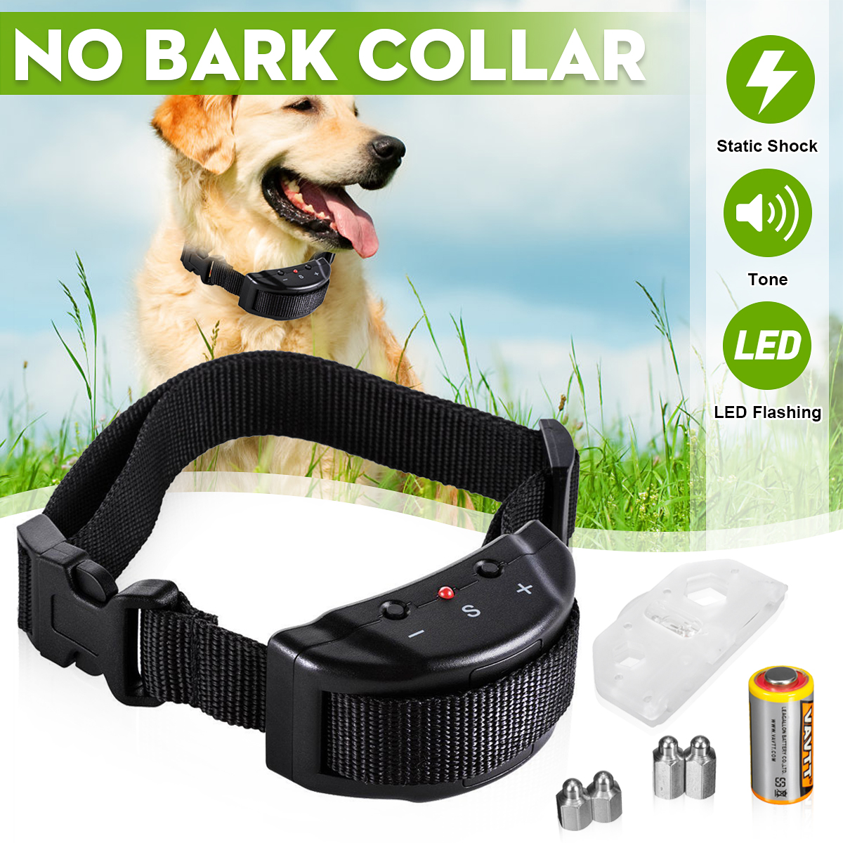 Anti-Bark-No-Barking-Remote-Electric-Shock-Vibration-Dog-Pet-Training-Collar-1813792-1