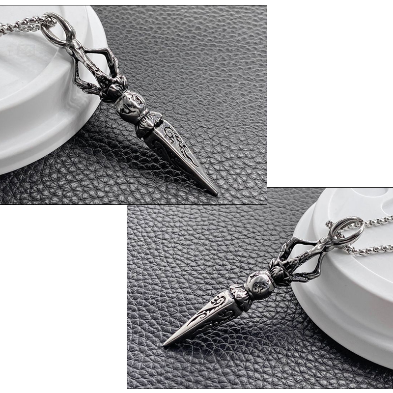 EDC-Self-defensee-Gear-TitanIium-Steel-Necklace-Knife-Beads-Pendant-Paracord-Outdoor-DIY-Decorations-1720039-2