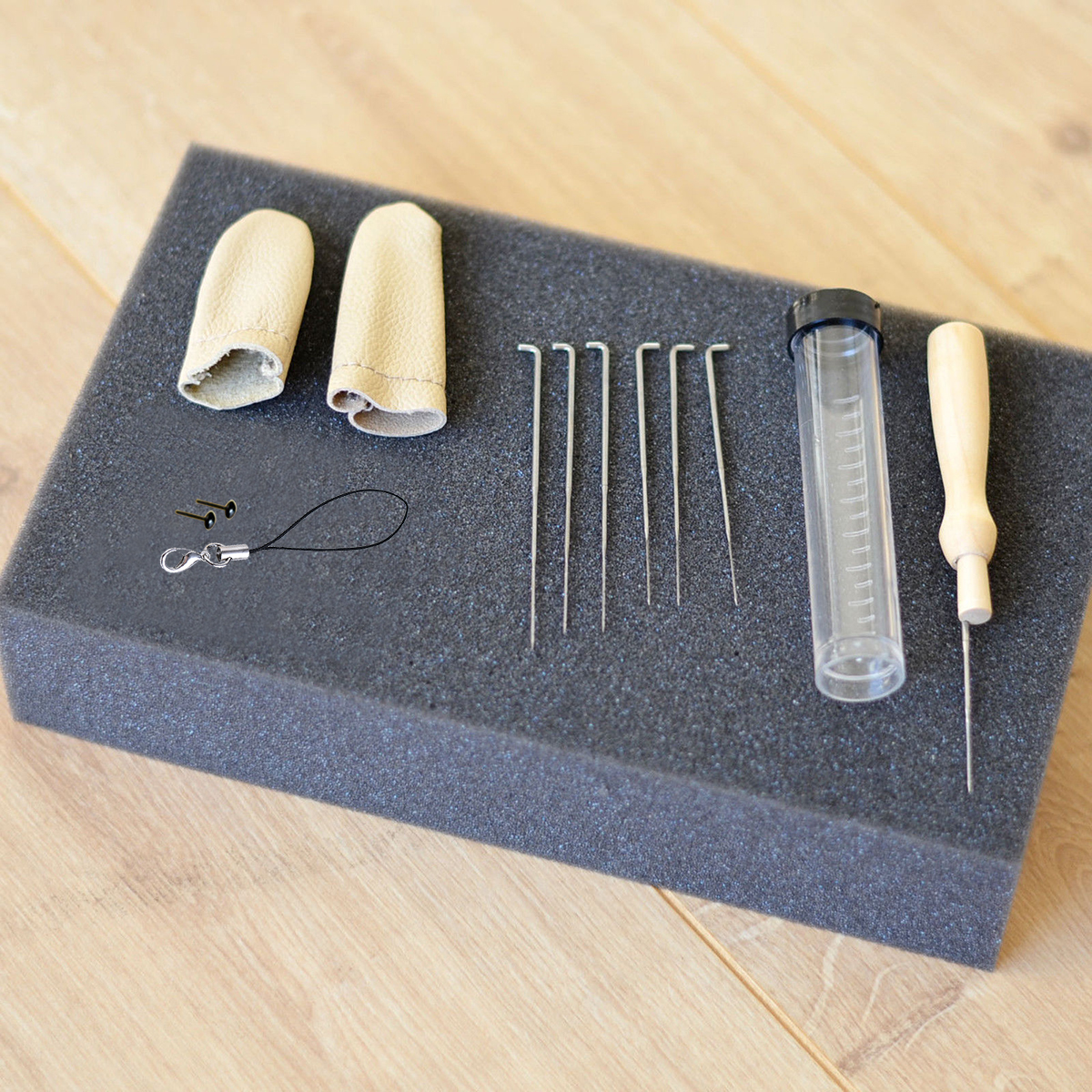Needle-Felting-Foam-Starter-Kit-Wool-Felt-Tools-Mat--Needles--Craft-Accessories-Set-1215799-1
