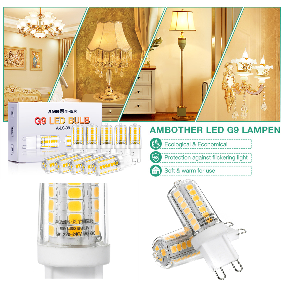 10pcs-AMBOTHER-45LED-5W-G9-LED-Corn-Bulb-Spotlight-Lamp-Warm-Light-1942975-2