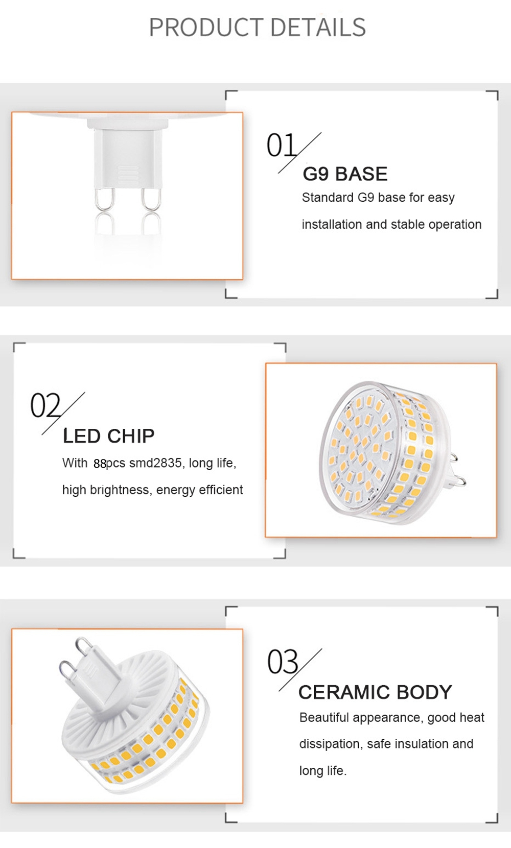 AC220-240V-G9-9W-3000K6000K-No-Flicker-SMD2835-88LED-Ceramics-Corn-Bulb-for-Indoor-Chandelier-1477021-4