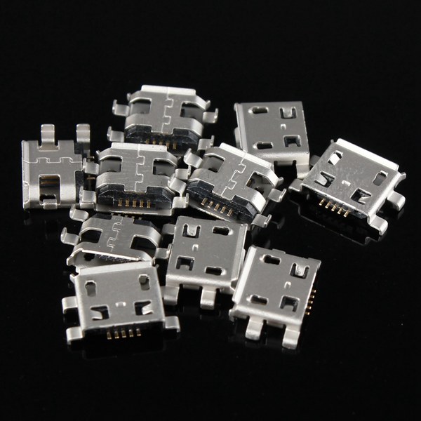 10Pcs-Micro-USB-Type-B-Female-5Pin-Socket-4Legs-SMD-SMT-Soldering-Connector-1031514-1