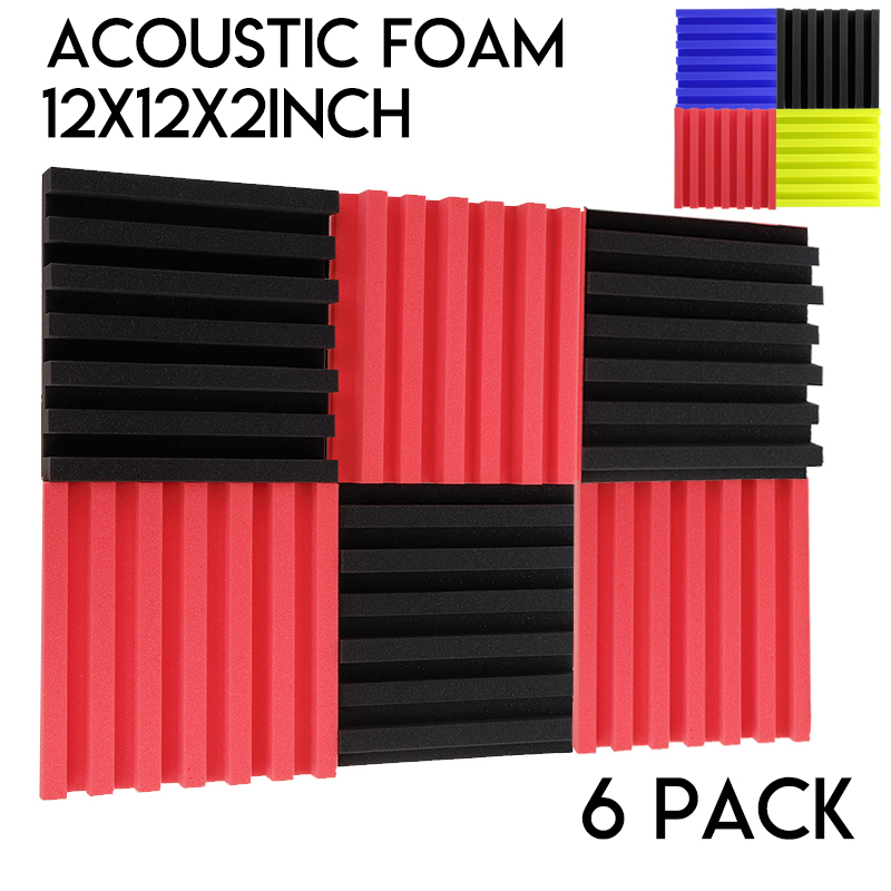 6Pcs-Acoustic-Wall-Panel-Tiles-Studio-Sound-Proofing-Insulation-Foam-Pads-1735637-1
