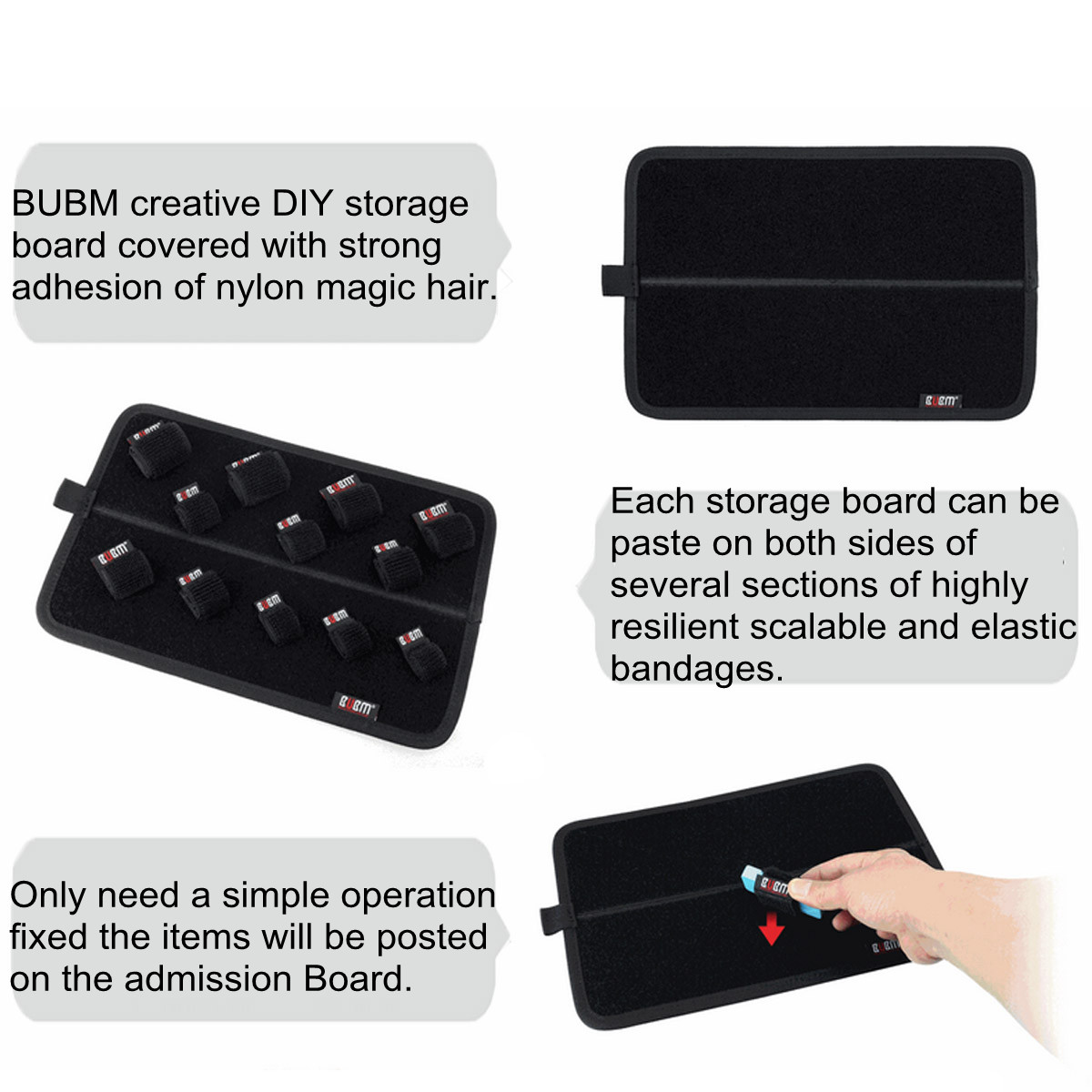 BUBM-Storage-Board-M-Size-Nylon-Two-sided-DIY-Storage-Bag-for-Cable-Charger-1972812-2