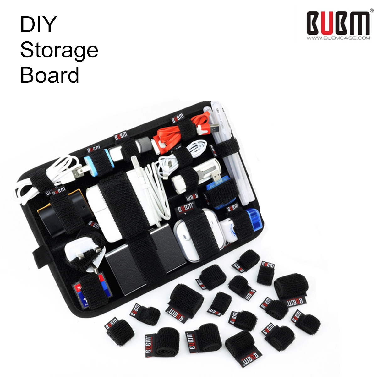 BUBM-Storage-Board-M-Size-Nylon-Two-sided-DIY-Storage-Bag-for-Cable-Charger-1972812-7