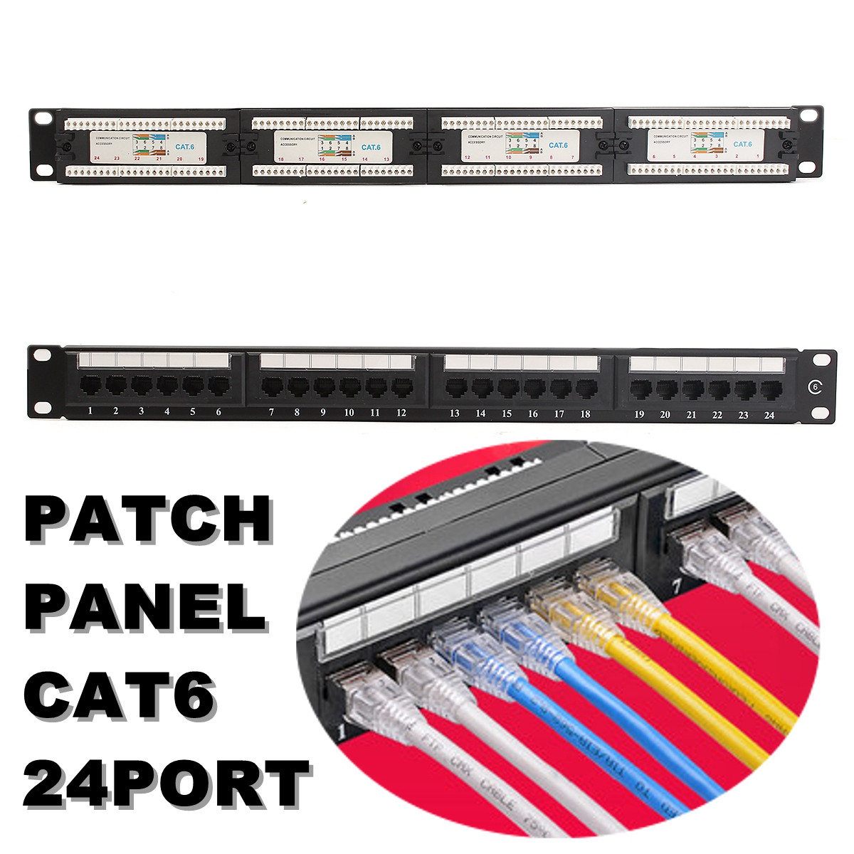 CAT-6-24-Port-Ethernet-Network-LAN-Adapter-Connector-CablE-Mount-Bracket-1163570-1