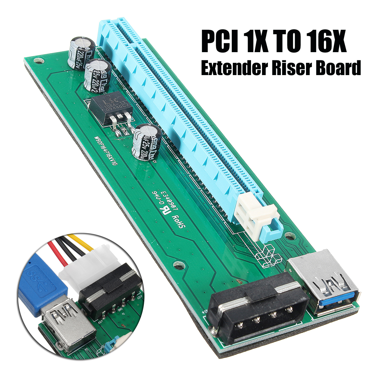 PCI-E-1X-to-16X-Mining-Machine-Enhanced-Extender-Riser-Adapter-With-Power-Cable-1972752-23