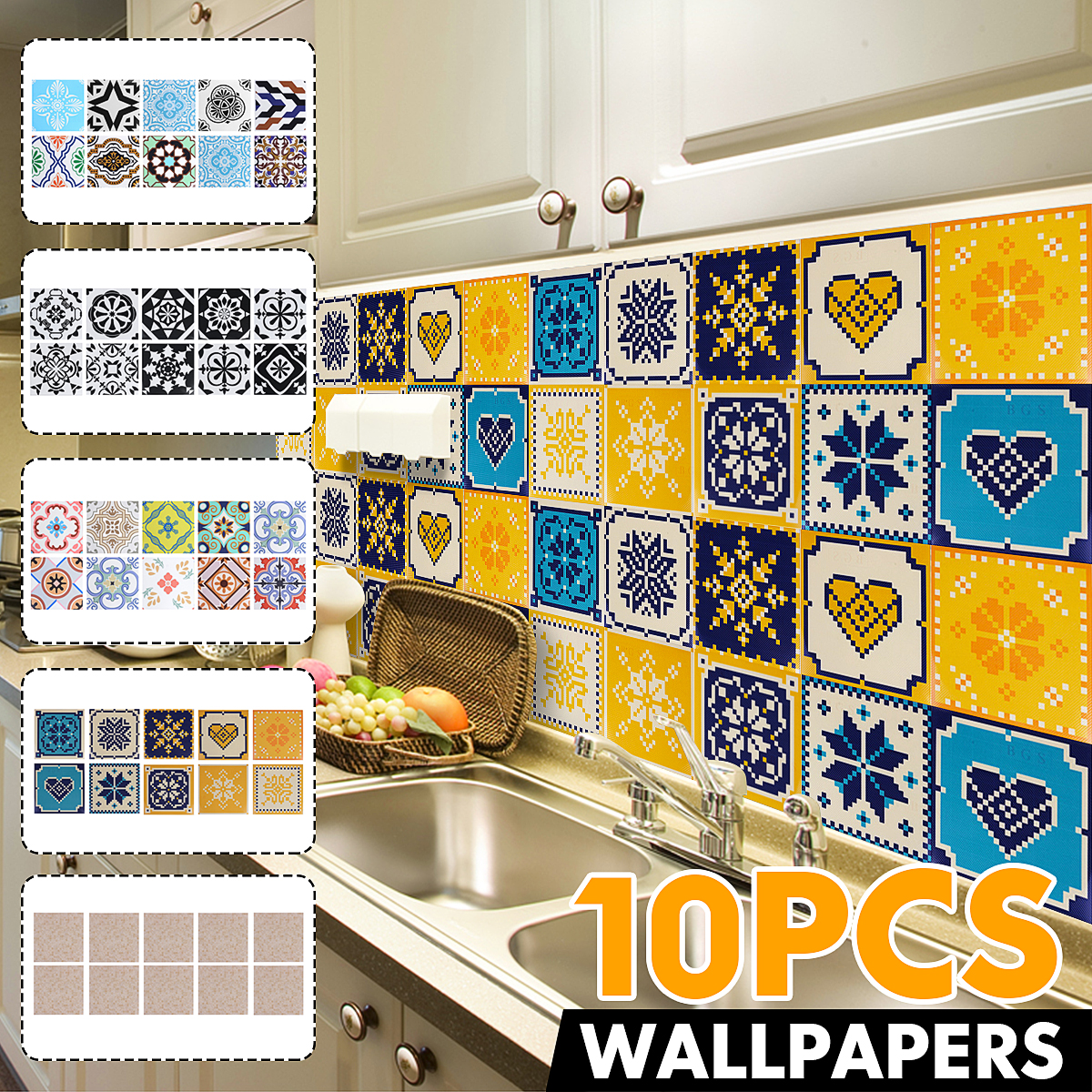 10PCS-Ceramic-Self-Adhesive-Wall-Sticker-Wallpaper-DIY-Kitchen-Bathroom-PVC-Decal-1823174-1