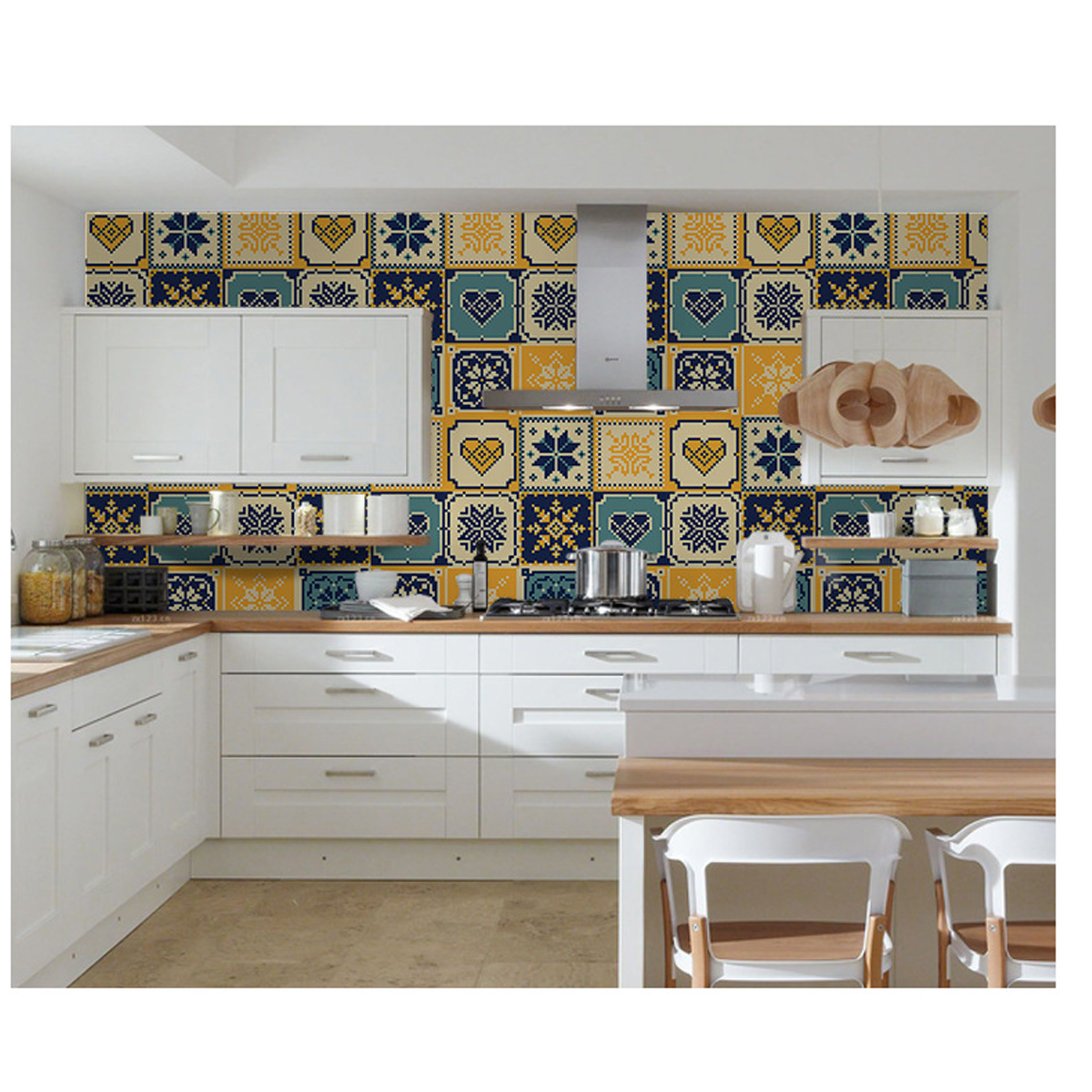 10PCS-Ceramic-Self-Adhesive-Wall-Sticker-Wallpaper-DIY-Kitchen-Bathroom-PVC-Decal-1823174-2