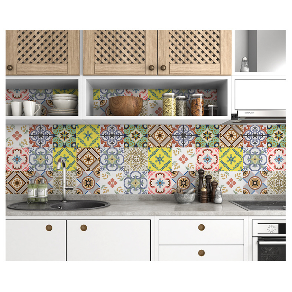 10PCS-Ceramic-Self-Adhesive-Wall-Sticker-Wallpaper-DIY-Kitchen-Bathroom-PVC-Decal-1823174-3