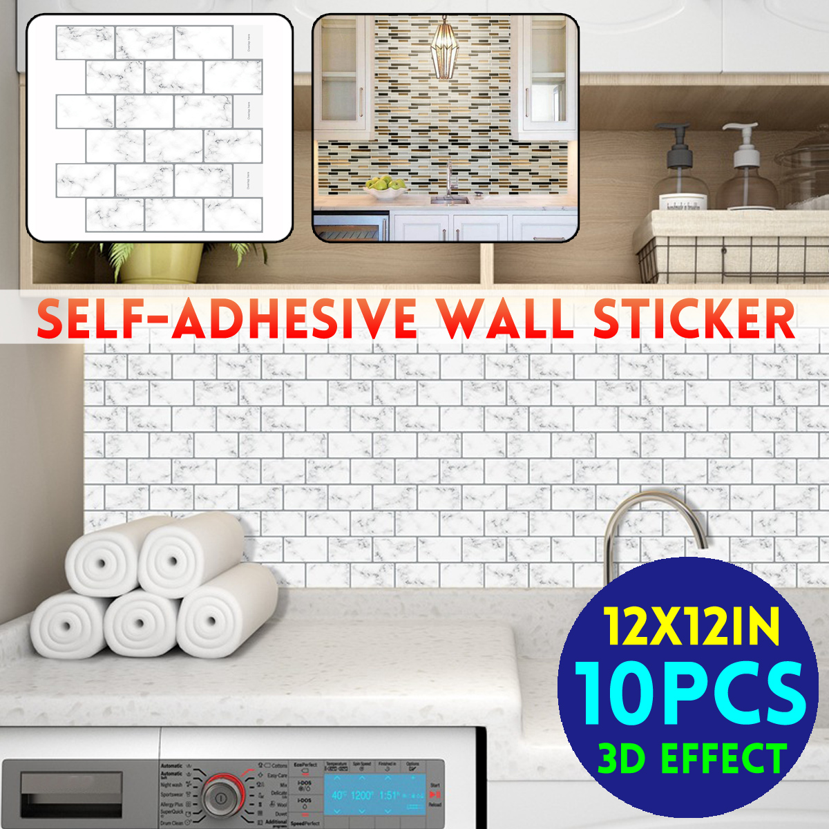 10pcs-Self-adhesive-Marble-Pattern-Wall-Sticker-Waterproof-Kitchen-Bathroom-Decoration-1804769-1