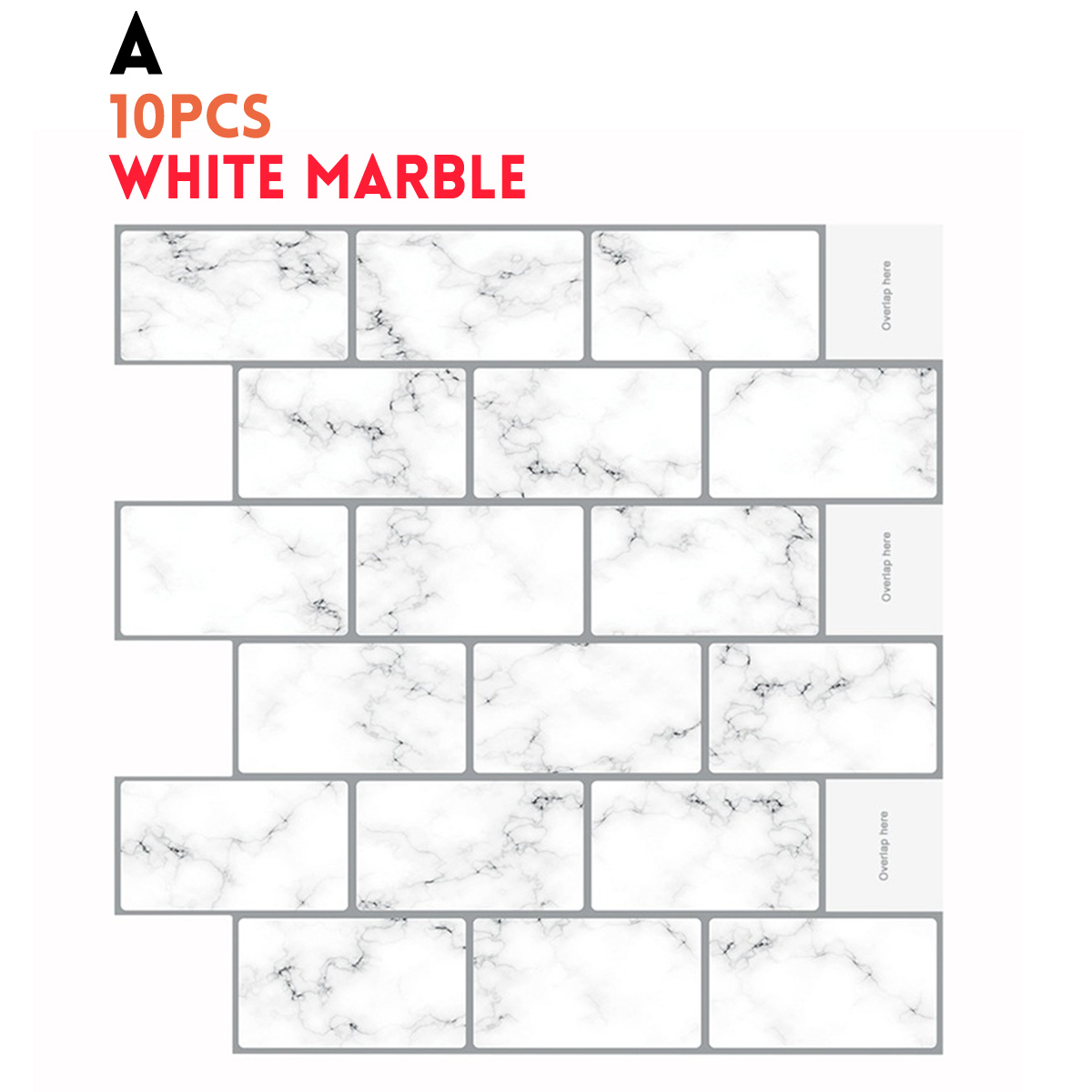 10pcs-Self-adhesive-Marble-Pattern-Wall-Sticker-Waterproof-Kitchen-Bathroom-Decoration-1804769-5