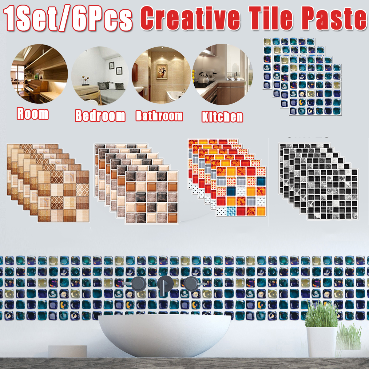 6Pcs-Non-slip-Waterproof-Kitchen-Bathroom-Floor-Wall-Tile-Paste-Decoration-Sticker-1610937-1