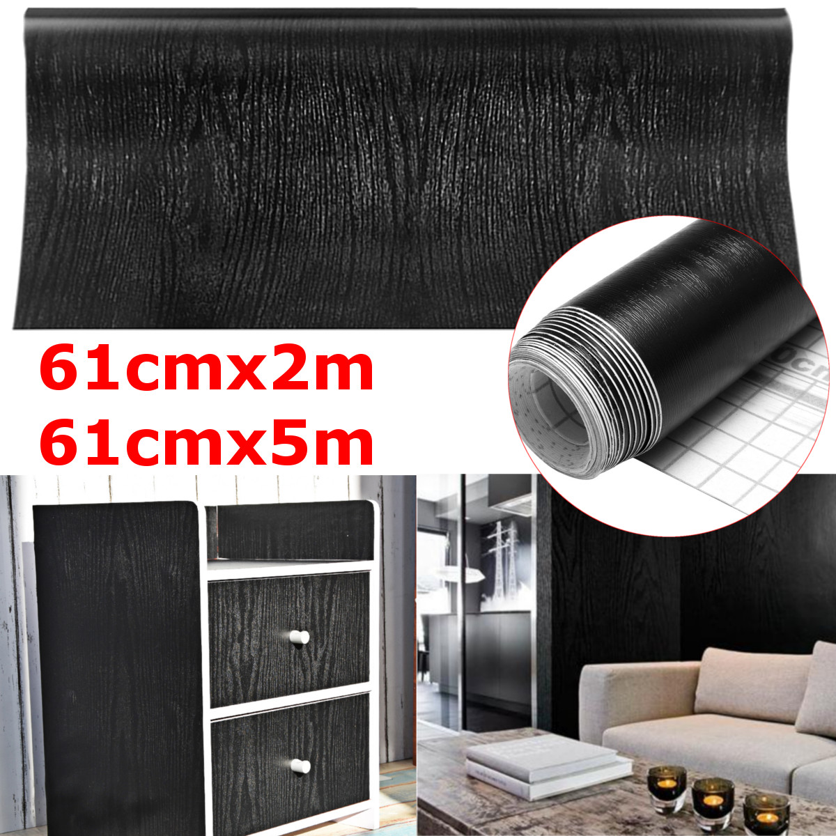 Black-Wood-Looking-Textured-Self-Adhesive-Decor-Contact-Paper-Vinyl-Shelf-Liner-Wall-Paper-1304238-2