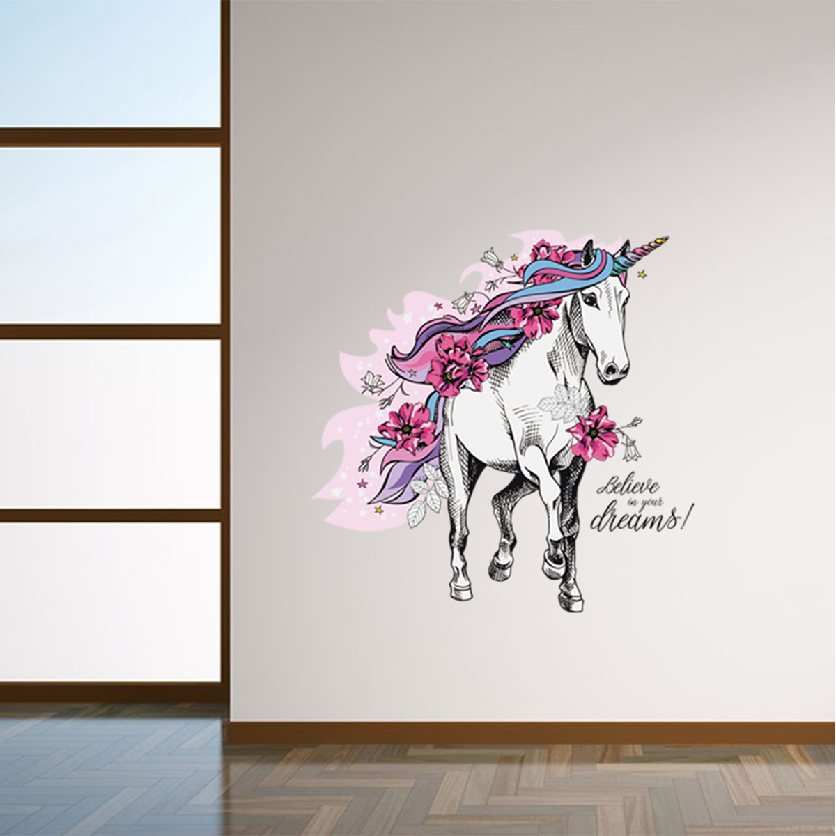 Magical-Running-Horse-Removable-PVC-Wall-Sticker-Background-Kids-Bedroom-Decals-1813107-2