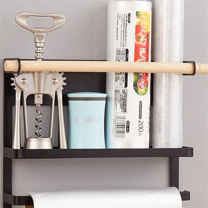 Magnetic-Refrigerator-Fridge-Sidewall-Paper-Towel-Holder-Storage-Rack-Shelf-Kitchen-Organizer-Space--1510930-2