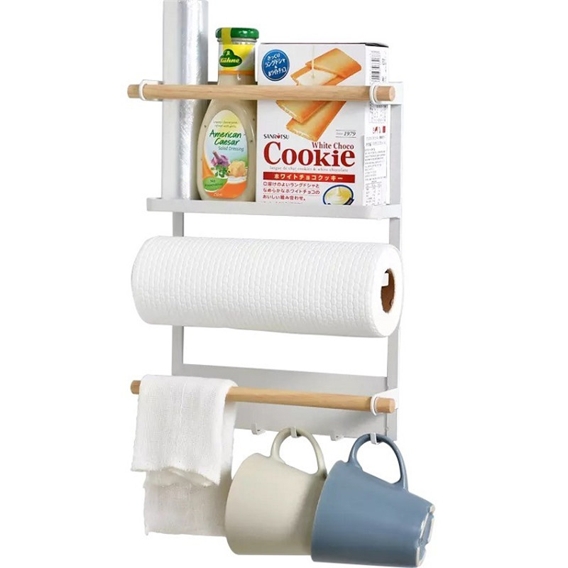 Magnetic-Refrigerator-Fridge-Sidewall-Paper-Towel-Holder-Storage-Rack-Shelf-Kitchen-Organizer-Space--1510930-4