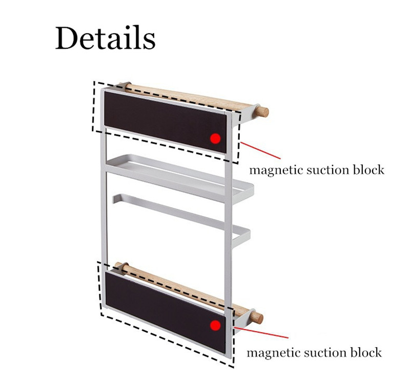 Magnetic-Refrigerator-Fridge-Sidewall-Paper-Towel-Holder-Storage-Rack-Shelf-Kitchen-Organizer-Space--1510930-6