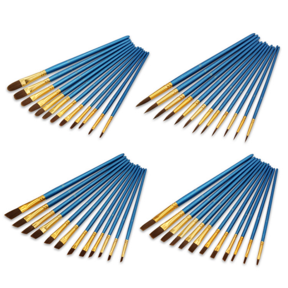 12Pcs-Painting-Brush-Pearl-Blue-Drawing-Brush-Watercolor-Acrylic-Brush-Set-Professional-Oil-Painting-1687267-1