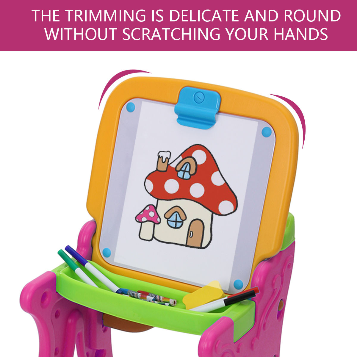 2-in-1-Folding-Drawing-Board-Table-Set-with-a-Kid-Sized-Stool-Plastic-Magnetic-Writing-White-Board-I-1853465-7