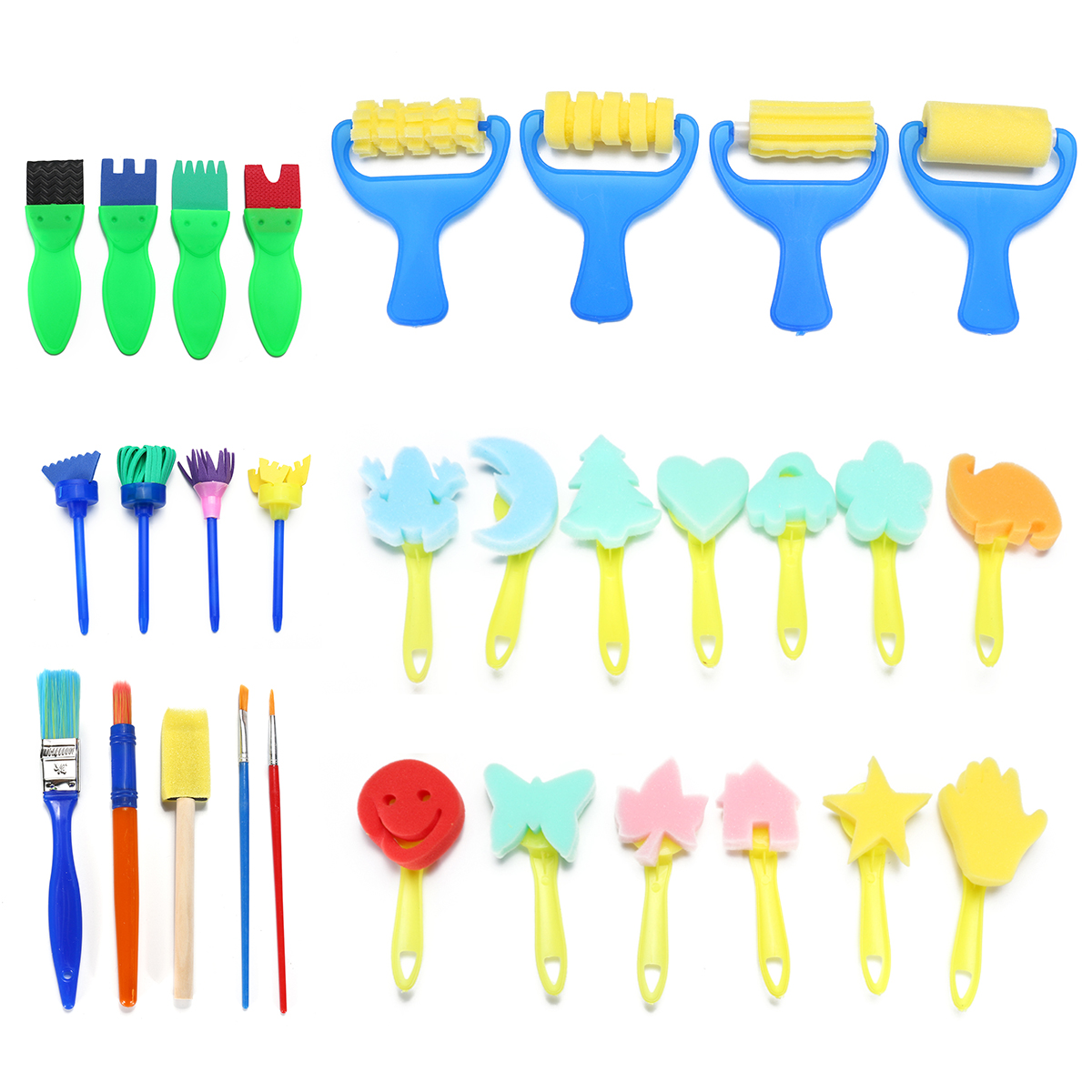 30pcs-Child-Paint-Roller-DIY-Painting-Toys-Sponge-Brush-Kit-Set-Graffiti-Drawing-Tools-for-Kids-Earl-1836475-7