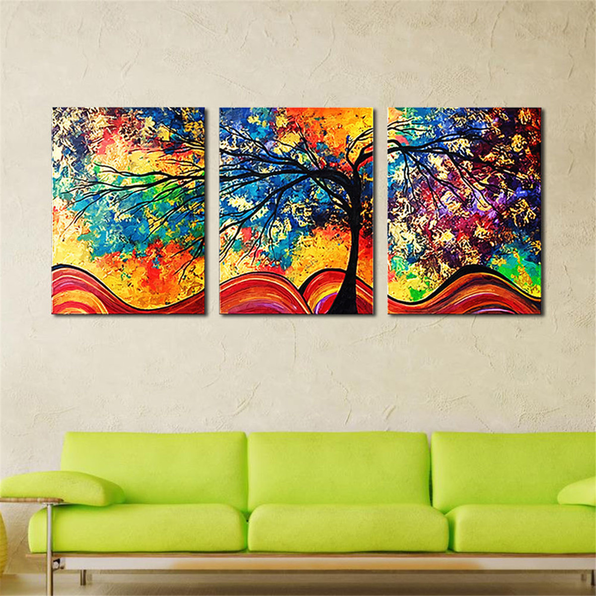 3Pcs-Colorful-Tree-HD-Canvas-Print-Paintings-Wall-Decorative-Print-Art-Pictures-FramedFrameless-Wall-1187263-7