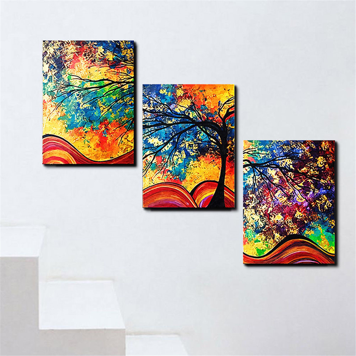3Pcs-Colorful-Tree-HD-Canvas-Print-Paintings-Wall-Decorative-Print-Art-Pictures-FramedFrameless-Wall-1187263-8