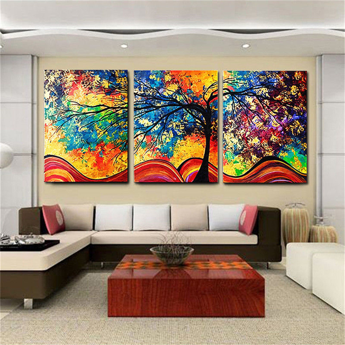 3Pcs-Colorful-Tree-HD-Canvas-Print-Paintings-Wall-Decorative-Print-Art-Pictures-FramedFrameless-Wall-1187263-9