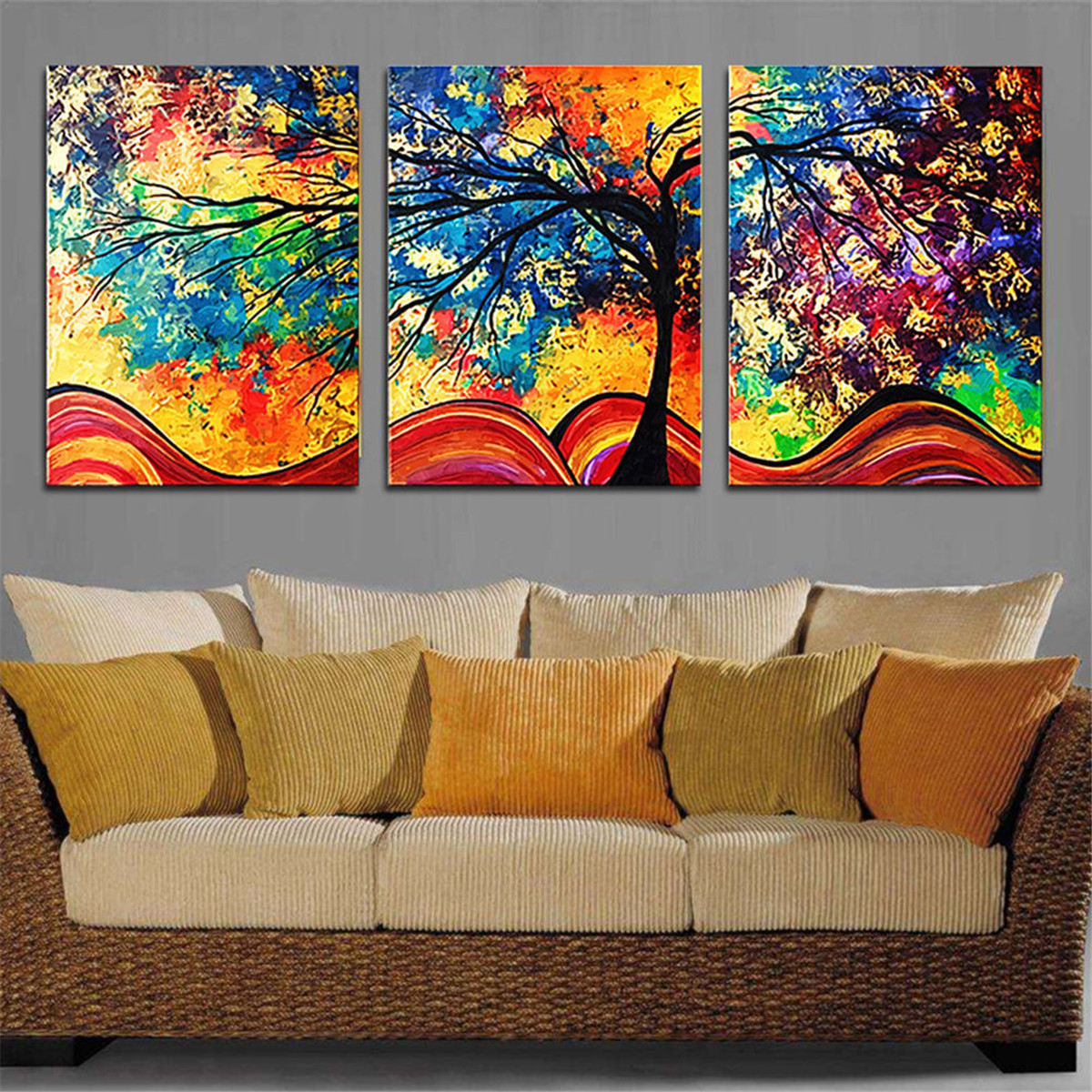 3Pcs-Colorful-Tree-HD-Canvas-Print-Paintings-Wall-Decorative-Print-Art-Pictures-FramedFrameless-Wall-1187263-10