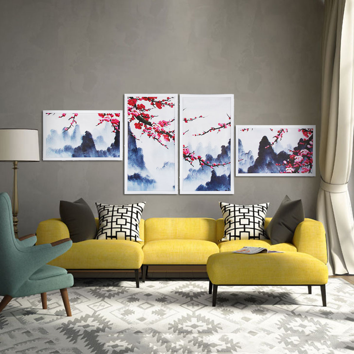 4-Pcs-Wall-Decorative-Painting-Modern-Abstract-Wall-Decor-Plum-Blossom-Art-Pictures-Canvas-Prints-Ho-1319561-6