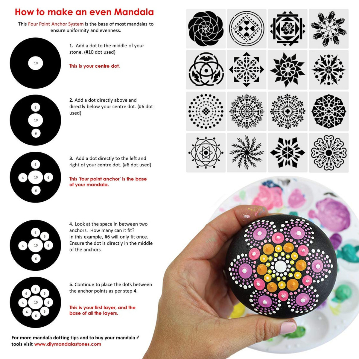 58Pcs-DIY-Mandala-Dotting-Tools-Set-Rock-Painting-Kit-Nail-Art-Craft-Pen-Paint-Stencil-Template-Supp-1790202-3
