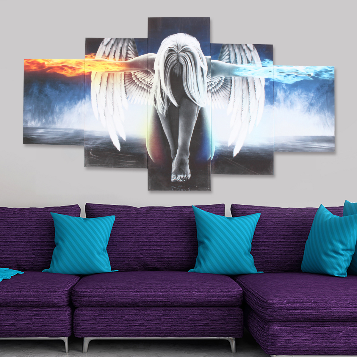 5PCS-Angel-Canvas-Print-Painting-Modern-Art-Wall-Picture-Home-Decor-Decoration-with-Framed-for-Home--1219145-3