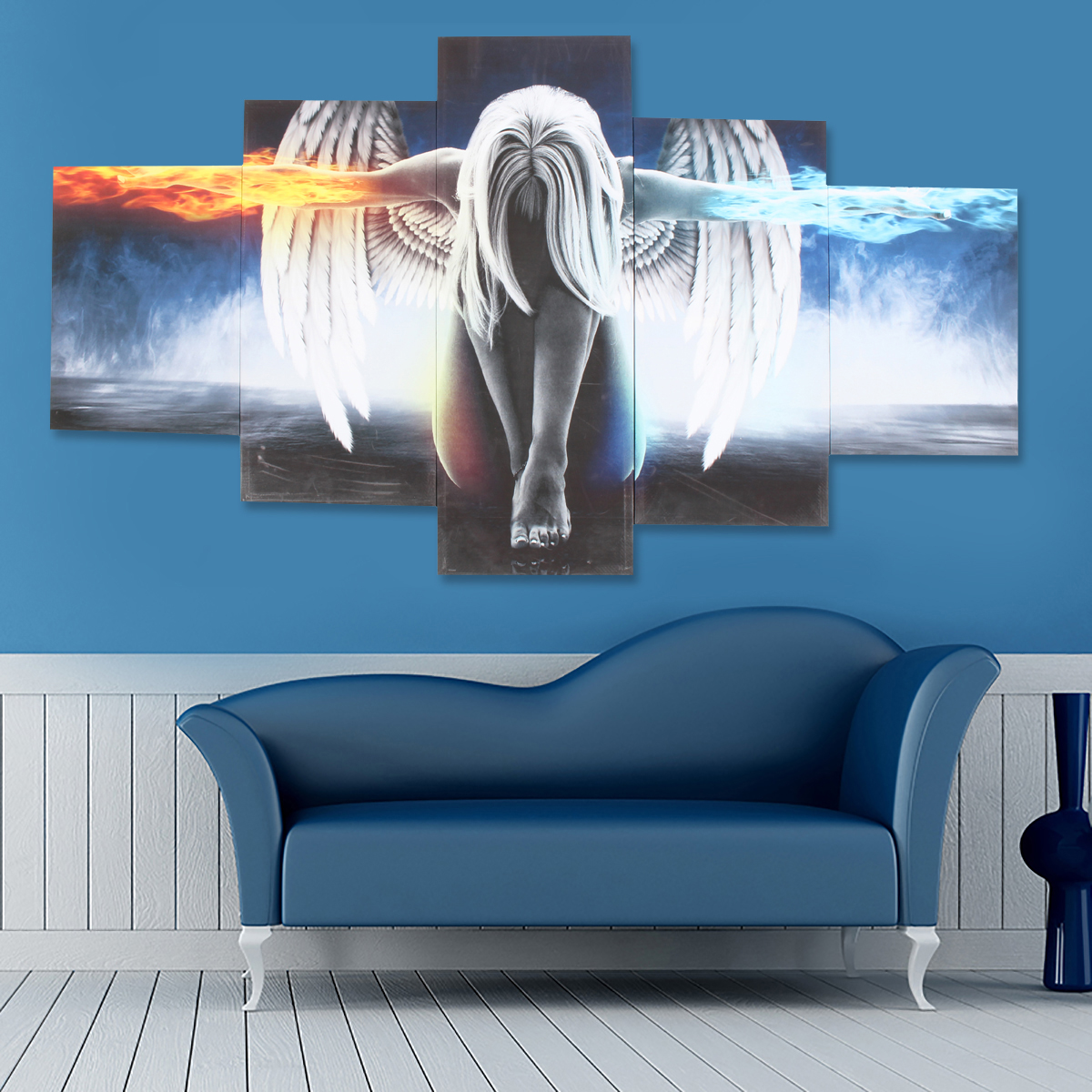 5PCS-Angel-Canvas-Print-Painting-Modern-Art-Wall-Picture-Home-Decor-Decoration-with-Framed-for-Home--1219145-5