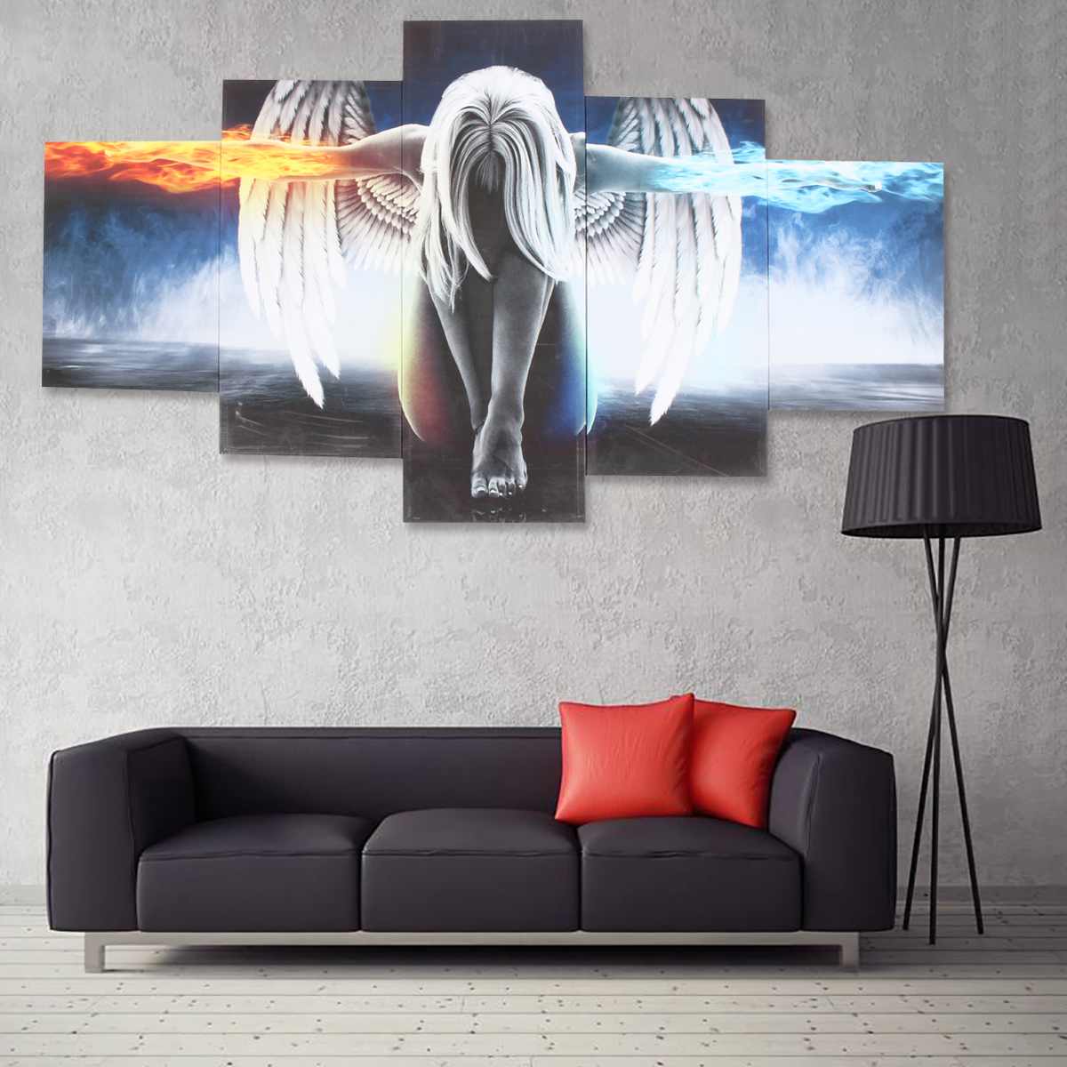 5PCS-Angel-Canvas-Print-Painting-Modern-Art-Wall-Picture-Home-Decor-Decoration-with-Framed-for-Home--1219145-6