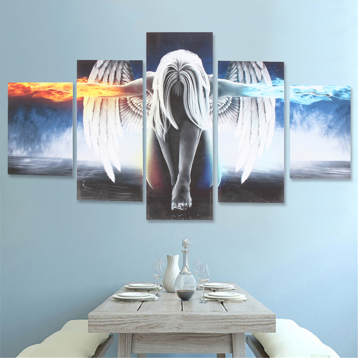 5PCS-Angel-Canvas-Print-Painting-Modern-Art-Wall-Picture-Home-Decor-Decoration-with-Framed-for-Home--1219145-8