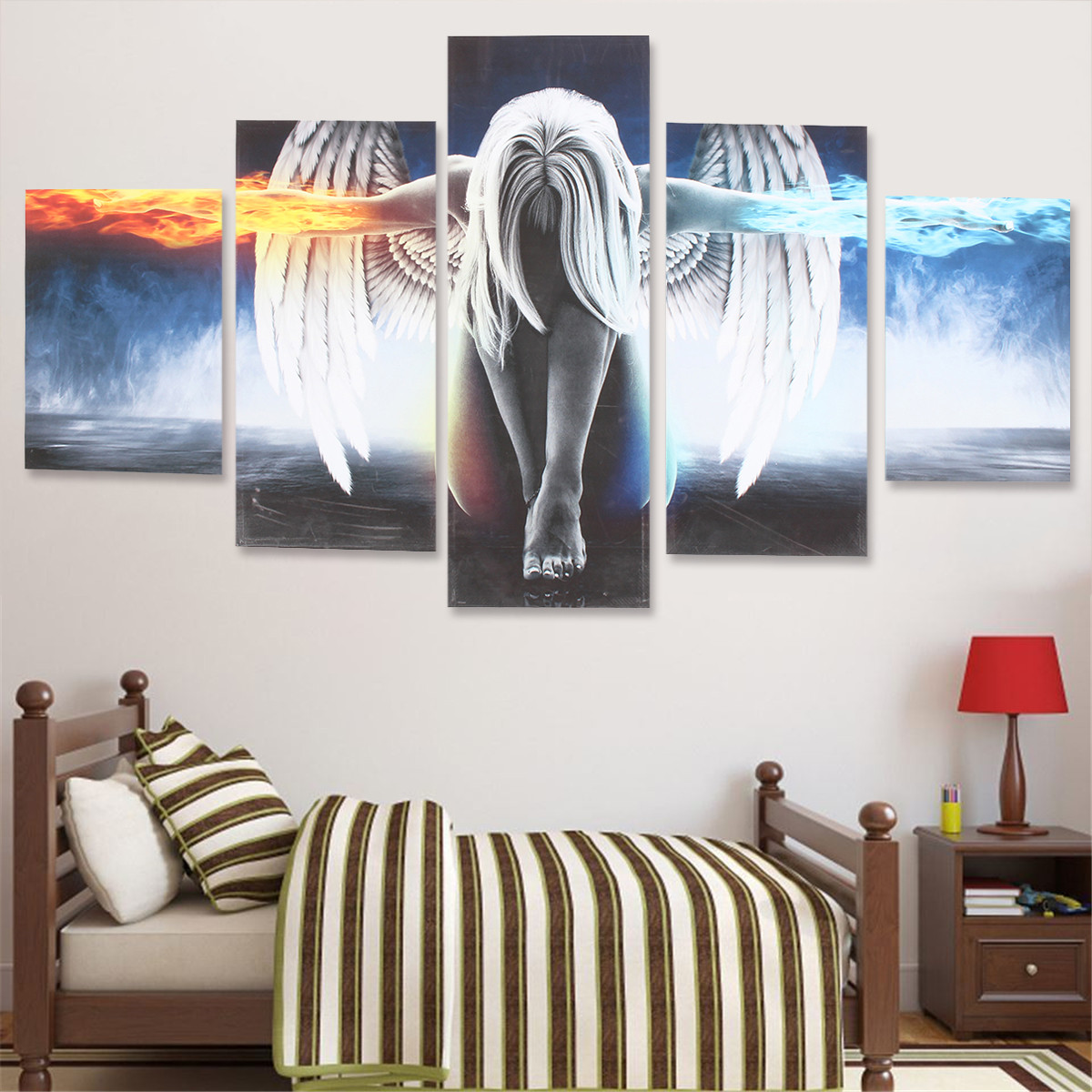5PCS-Angel-Canvas-Print-Painting-Modern-Art-Wall-Picture-Home-Decor-Decoration-with-Framed-for-Home--1219145-9