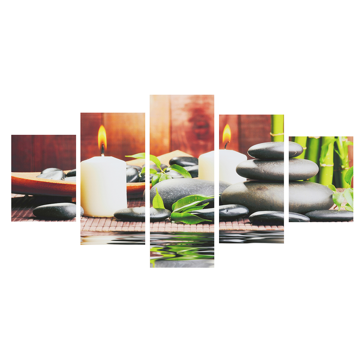 5Pcs-Canvas-Painting-Candle-Scenery-Picture-Wall-Decorative-Print-Art-Pictures-Frameless-Wall-Hangin-1803082-1